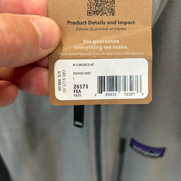NWT Patagonia Feather Grey Micro D Jacket Size L - Picture 10 of 10